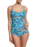 Provence Paisley-Print Tankini Swim Top, Pool