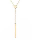14k Gold Chime Lariat Necklace, 17"L