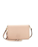 Thea Leather Wallet Crossbody Bag, Light Pink