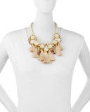Tassel Station Statement Necklace, Petal White