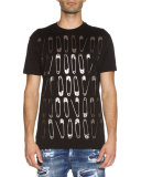 Safety Pin Graphic T-Shirt, Black