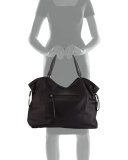 Slouchy Nylon Tote Bag, Black