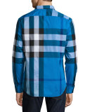 Fred Exploded Check Button-Down Shirt, Blue