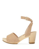 Saber Nubuck Clog Sandal, Powder