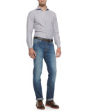 Fine-Gauge V-Neck Sweater, Plum