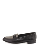 Flat Leather Penny Loafer 