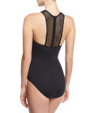 Sporty Soul Mesh High-Neck One-Piece Swimsuit