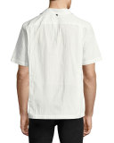 Glenn Short-Sleeve Cotton Bowling Shirt, White
