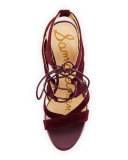 Yardley Suede Lace-Up Sandal, Port Wine