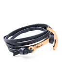 Modern Anchor Leather Bracelet, Navy
