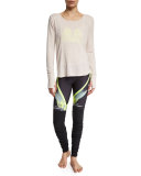 Lotus Strappy-Back Long-Sleeve  Fleece Top