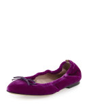 Gelsey Velvet Ballerina Flat, Fuxia