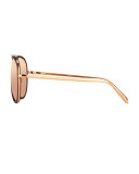Two-Tone Aviator Sunglasses, Rose Gold