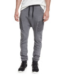 Drawstring Biker Jogger Pants, Gray