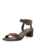 Rena Suede City Sandal, Dark Smoke