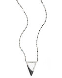14k Reckless Black Diamond & Crystal Charm Necklace, 18"