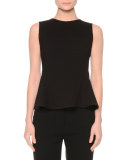 Sleeveless Peplum Top, Black
