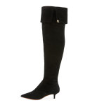 Elizabeth Suede Over-the-Knee Boot, Black