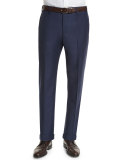Parker Serge Super 150s Trousers, Navy