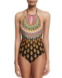 Moroccan Medallion Printed One-Piece Swimsuit