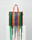 Bazar Medium Striped Leather Shopper Tote Bag, Multi
