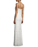 Strapless Sweetheart Lace Column Gown 