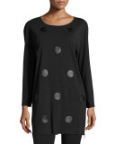 Long-Sleeve Leather-Dot Tunic 