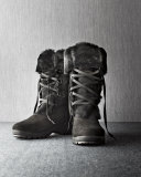 Annabella Shearling Fur-Lined Boot, Black