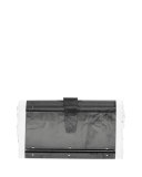 Lara Acrylic Ice Clutch Bag, Steel