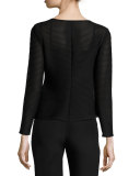 Ottoman Jersey Button Jacket, Black