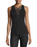 Crisscross-Front Sleeveless Top