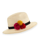Lillian Hemp-Blend Fedora Hat, Ivory