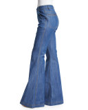 High-Waist Flare Jeans, Pale Indigo