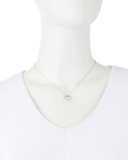 18k White XS Diamond Circle Pendant Necklace