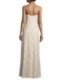 Gia Sleeveless V-Neck Lace Column Gown