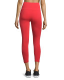 Technical-Knit 7/8-Length Leggings, Red