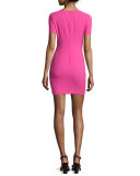 Manhattan Fitted Short-Sleeve Mini Dress