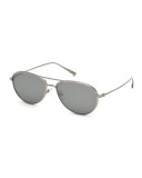 Titanium Aviator Sunglasses, Silver
