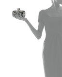 New Soap Dish Crystal Evening Clutch Bag, Silver Night/Multi