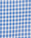 Irregular-Check Dress Shirt, Blue/White