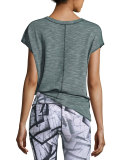 Meditation Cap-Sleeve Tee, Pine