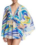 Lance Printed Coverup Tunic, Blue