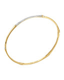 Bamboo 18k Gold & Pave Diamond Center Bangle