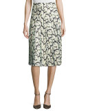 High-Waist Floral-Print Combo Skirt, Mini Dahlia