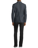 Two-Button Cotton Blazer, Indigo