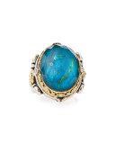 Faceted Chrysocolla Doublet Ring