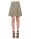 Flounced Static Tweed Skirt, Multi