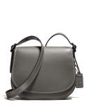 23 Leather Saddle Bag, Black Copper/Heather Gray