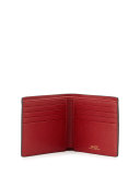 Pebbled Leather Bi-Fold Wallet, Black