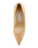 Abel Leather Point-Toe Pump, Nude